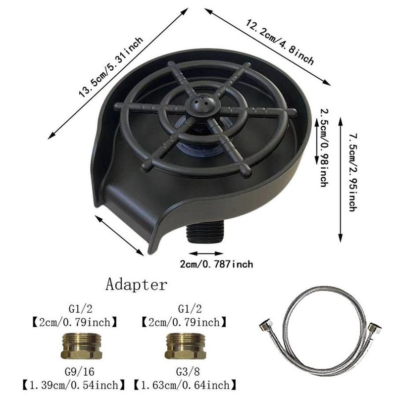 Product Introduction of Cup Washer for Sink, 1 Set Cup Washer with Stainless Steel Braided Hose & Copper Adapter, Kitchen Sink Accessories, Kitchen Utensils & Gadgets 1