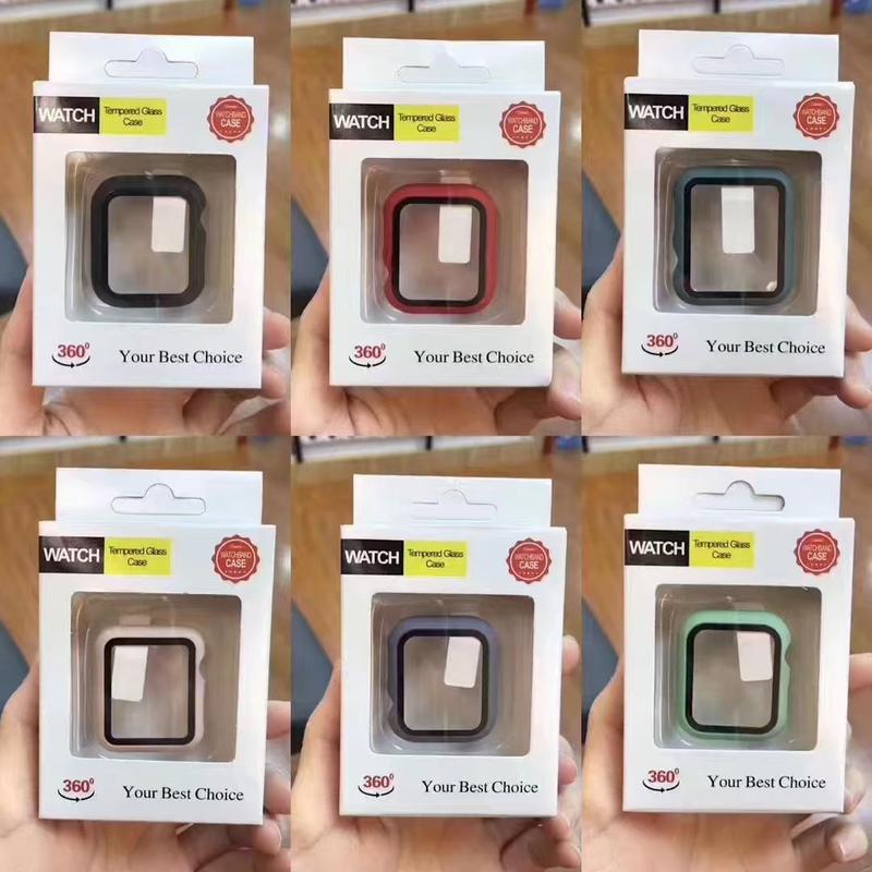 Product Introduction of 25 color choices, Bluetooth smart watch case, all-inclusive matte PC + tempered glass film, suitable for Apple smart watch 1