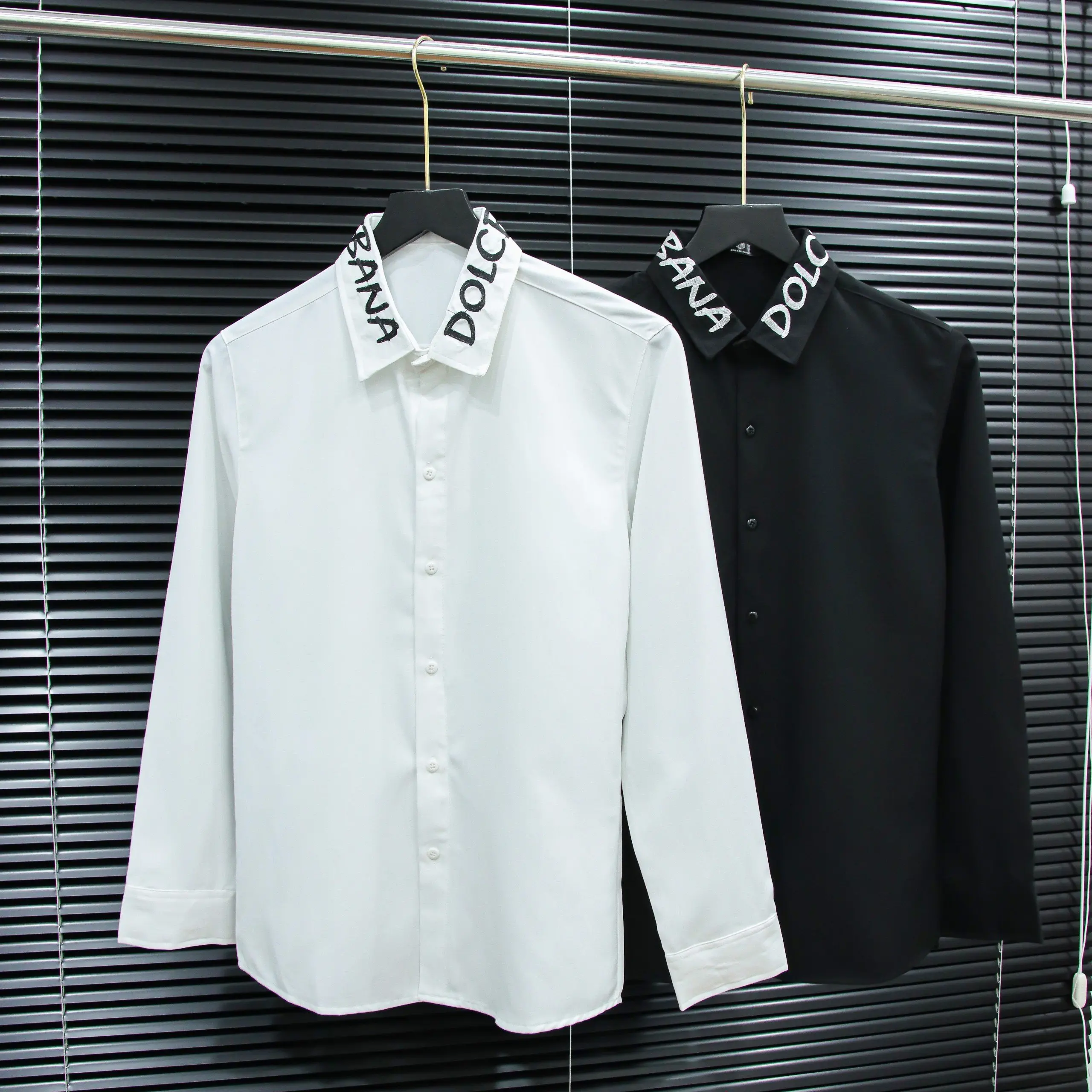 Áo sơ mi nam tay dài phối chữ viền cổ DG - TM 202 by KEN Menswear Shirt Cổ Tròn Có Cổ