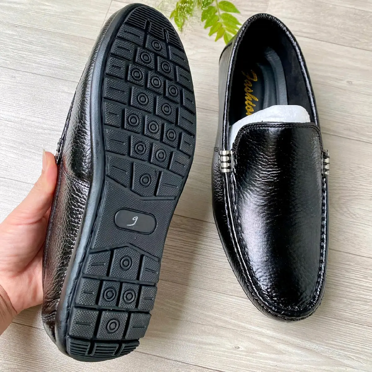 BH 1 năm -Giày lười nam da bò vân Sần,Giày mọi  nam làm tại làng nghề được làm thủ công full size 38-43
