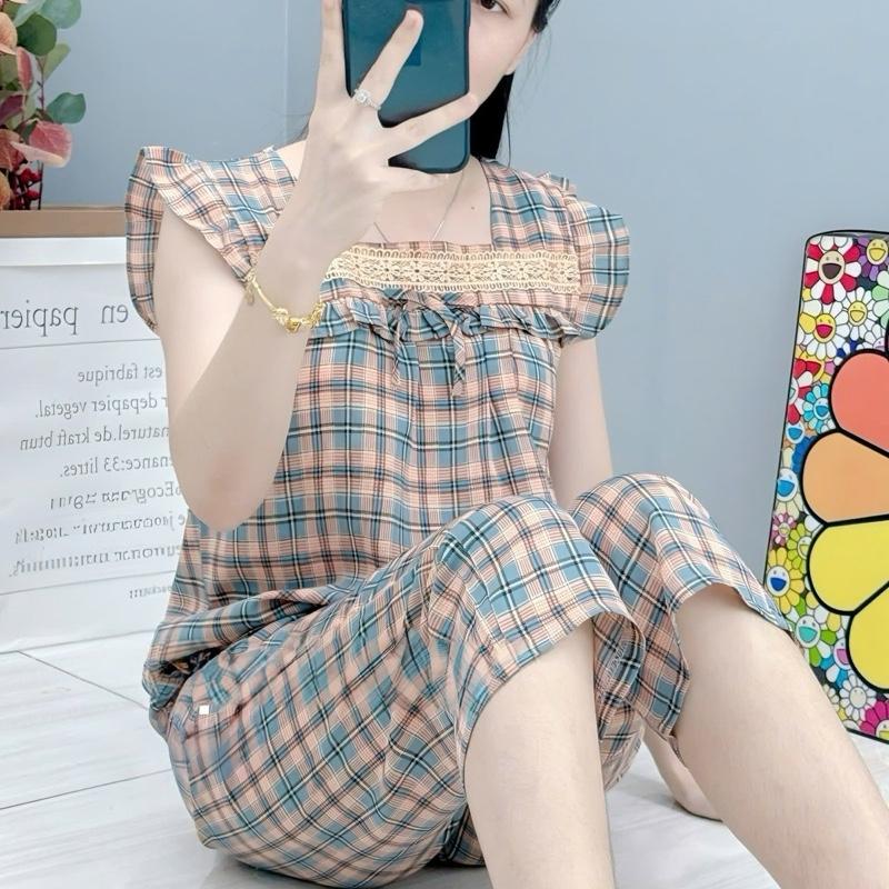 Đồ Bộ 9 Tấc Sát Nách Tay Tiên Vải Lụa Mango size 45-75 kí