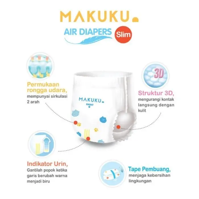 (NEW SLIM) MAKUKU SAP diapers popok new slim L34 - celana 4