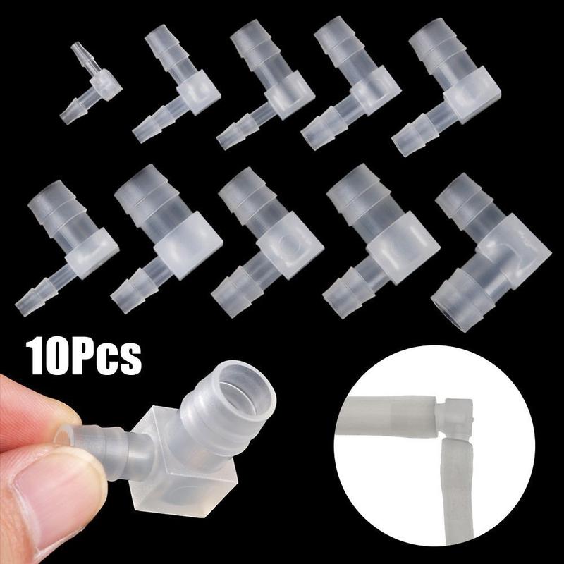 10 cái Mới Nhựa PP Đầu nối khuỷu tay 4-20mm 90 độ Phụ kiện bể cá Trong suốt…