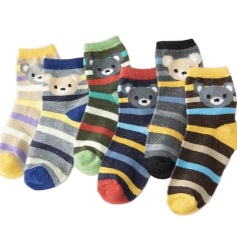 10 đôi tất vớ kẻ sọc cho bé trai bé gái 1-12 tuổi