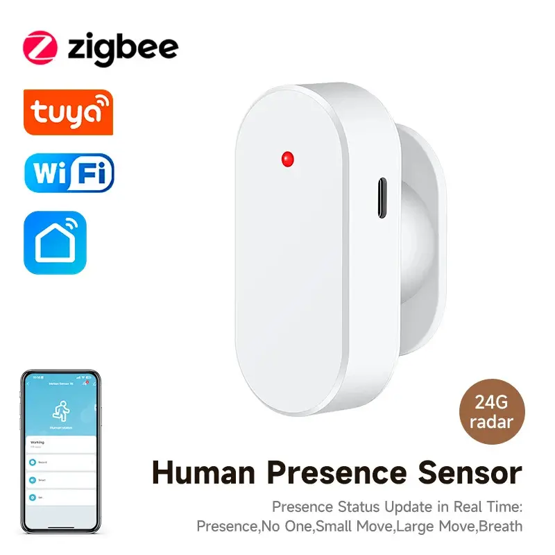 Tuya Zigbee Human Presence Detector Smart Human Body PIR Sensor 24G Radar Detector Motion Sensors Support Smart life