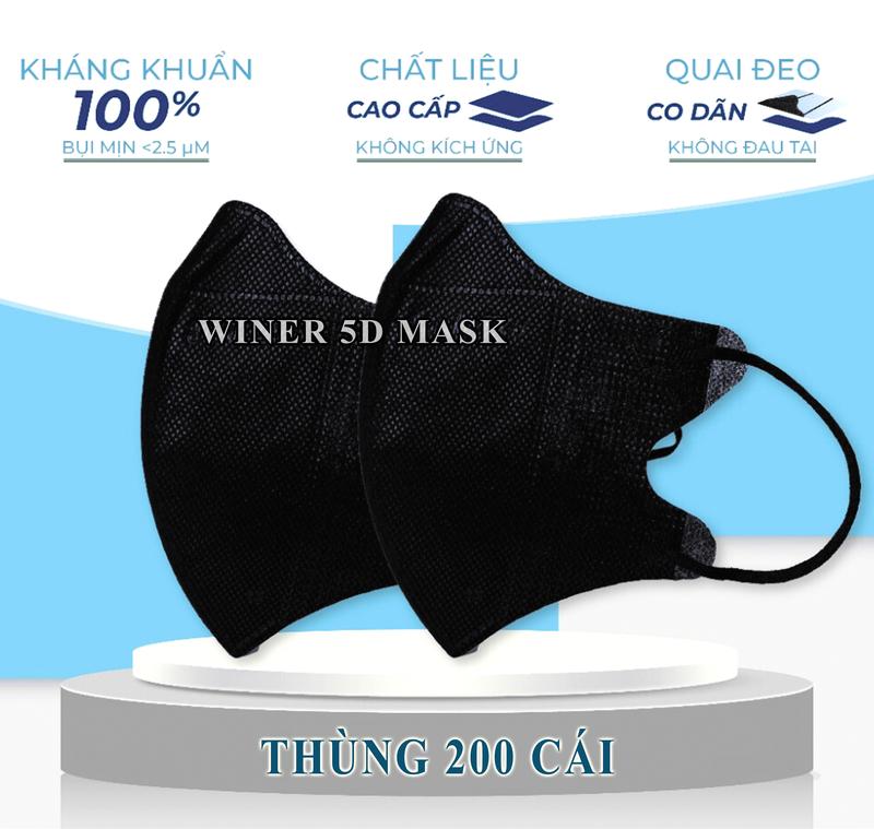 Thùng 200 cái Khẩu trang 5D Winer Túi Dán, Nam Nữ khautrang Women Phụ Kiện Khuyên Tai