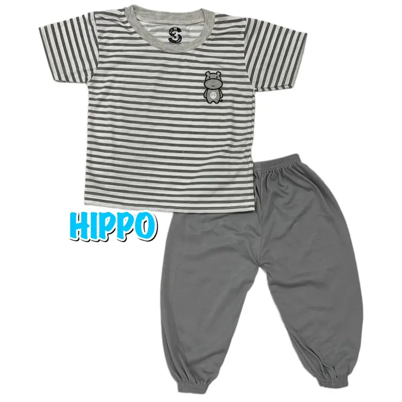 BAJU SETELAN CP JOGER FASHION OBLONG ANAK LAKI-LAKI/COWOK BAHAN KAOS KATUN BORDIR SALUR HIPPO 1
