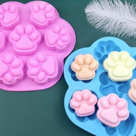Khuôn Silicon 7 Chân Mèo 3D , Chân Chó Dễ Thương Làm Socola, Đậu Hũ Non, Thạch Rau câu, Pudding, Làm Xà Bông 1