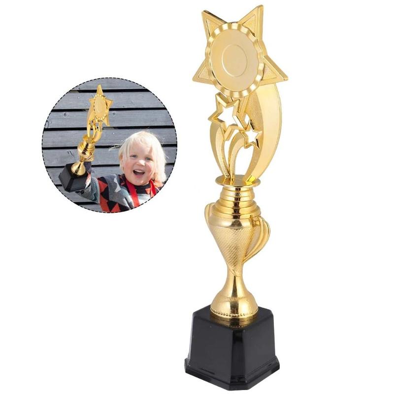 New Golden Plating Award Trophy Stars Plastic Reward Prize Cup Souvenir Competition Sports Game Winner Award Trophy Toy Kindergarten Kids Gift 7