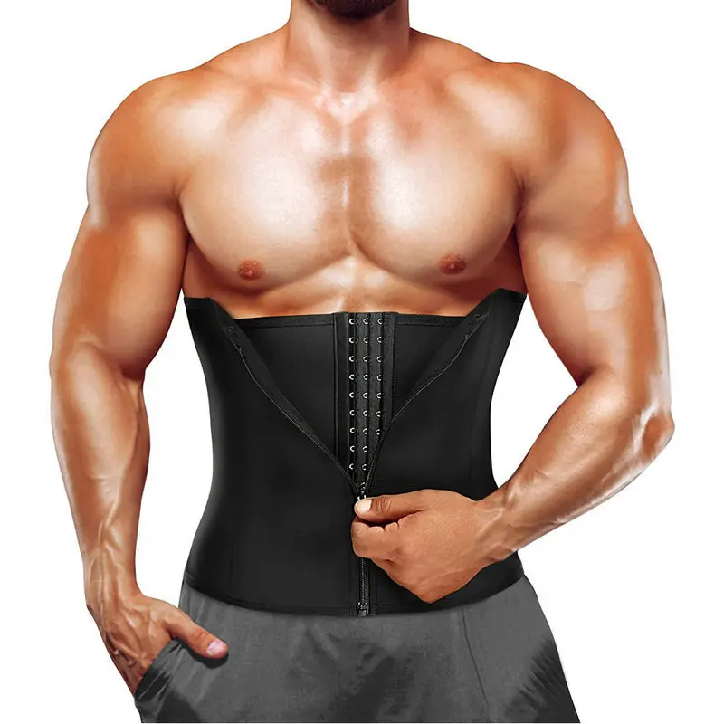 Đai Nịt Bụng Corset, Chất Liệu Cao Su Tổng Hợp, Dây Thắt Lưng, Dây Bụng, Thể Thao Và Thể Dục, Có Khóa Kéo Và Ngực, Thích Hợp Cho Nam Giới, Đổ Xô Vào Áo Nịt Bụng Mồ Hôi