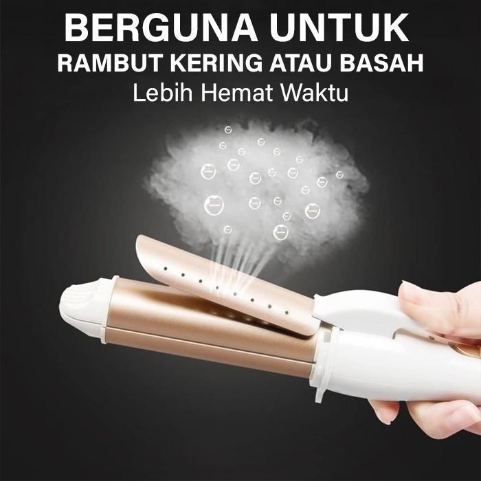 CATOKAN RAMBUT 2 IN 1 CURLY DAN LURUS / ALAT CATOK RAMBUT LURUS ELEKTRIK MODERN / HAIR STRAIGHTENER Compact 2