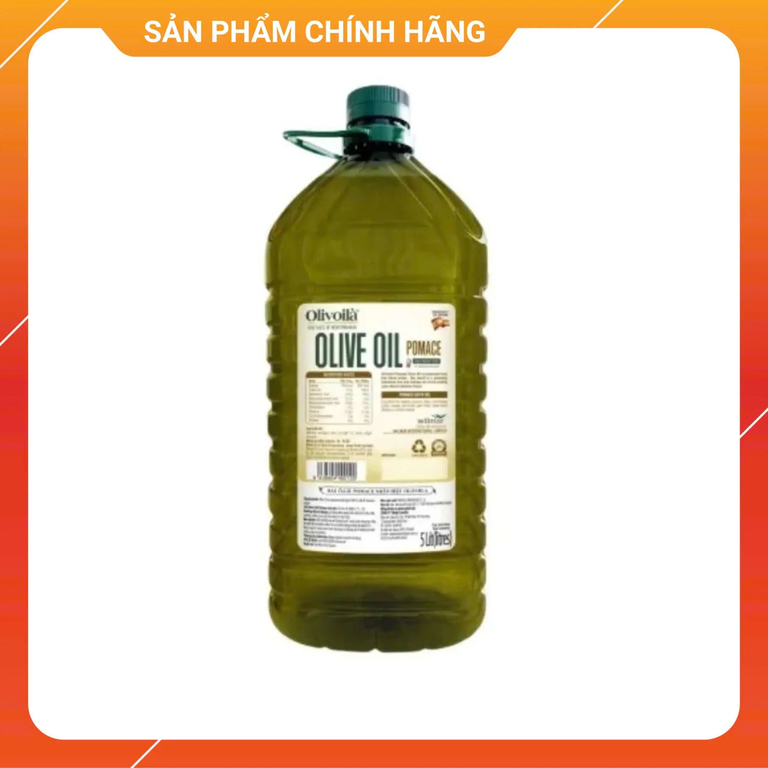 Dầu Ô-liu Pomace Olivoilà nhập khẩu Tây Ban Nha 5 lít - Chuyên cung cấp nhà hàng và quán ăn Dầu Ăn