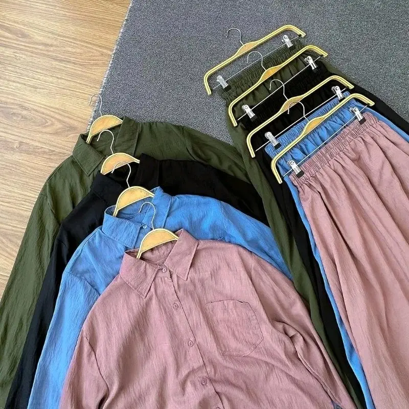 Humaira One Set Skirt | Setelan Rok Muslim Wanita Remaja Crinkle Airflow | Full Kancing Kantong Rok Melar Full Karet Kerah Kemeja 8