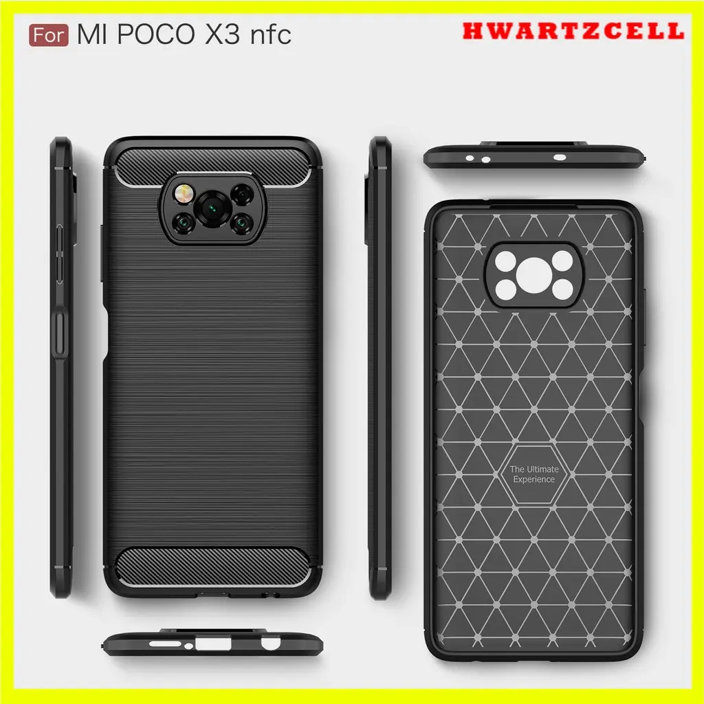 Casing Softcase X1aomi Poco X3 NFC / Poco X3 Pro IPAKY Carbon Fiber Matte Softcase ONLY BLACK