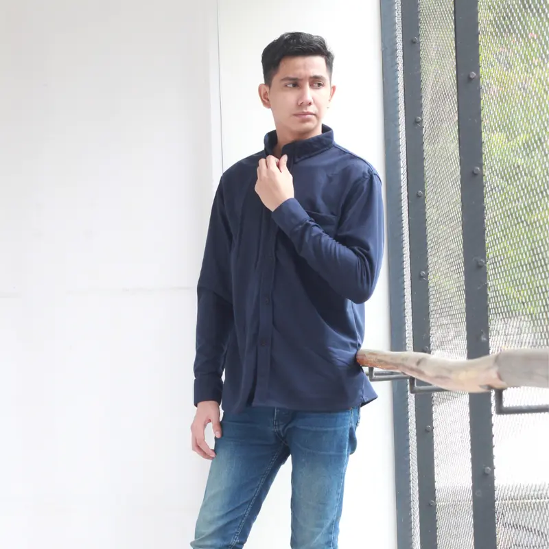 BIGSALE Tweltree Kemeja Kasual Pria Lengan Panjang Katun Pique Premium Casual Fit Tebal  Baju  Hitam Dewasa Murah Distro 1