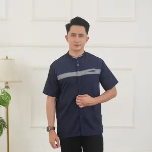 NIGOS OFFICIAL Abiyan Koko Dewasa Kemeja Koko Pria Lengan Pendek Toyobo Mix Emboss