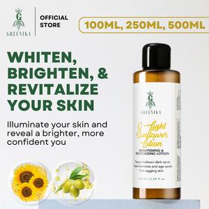 [ WHITENING + DARK SPOT CORRECTOR ] 100ML Greenika G-Light Sunflower Lotion with Pure Sunflower Oil for Underarm Knee Elbow Whitening Dark Spot Firms Sagging Skin Stretchmarks Cellulites Fine Lines Wrinkles Whitening Moisturizer Hydrating Body Lotion