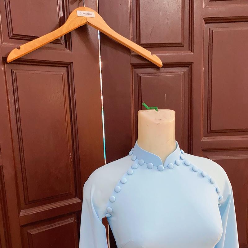 Áo dài truyền thống 4 tà thiết kế Đính cúc _ ANNA 8