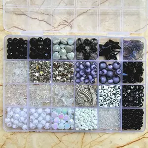 [ TokoAzkia33 ] Best Seller !! Premium Bahan DIY Manik Manik Set Aesthetic - 1 Set DIY Manik Manik - Manik Manik 1 Set Kotak Lengkap - SM002 Bahan Premium