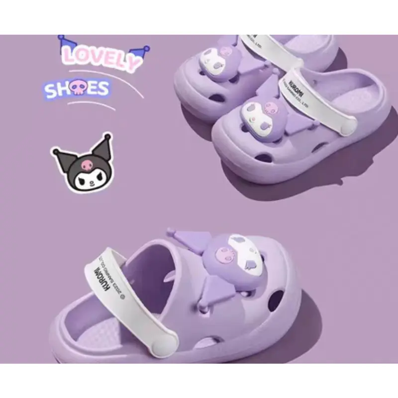 Cheerful Mario cross tím kuromi cho bé gái EVA dễ dàng mềm dép sục Sanrio 3