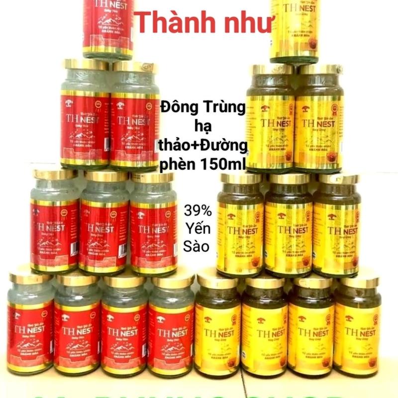 combo 20 lọ yến chưng 2 vị Đông Trùng Hạ Thảo + Đường phèn TH nest 150ml - 39% yến tươi dành cho người lớn ( không hộp )