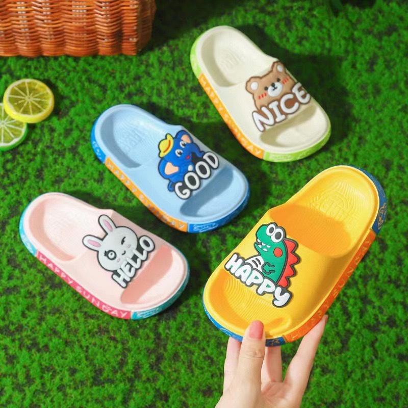 Dép Lê Dép Bánh Mì Họa Tiết Cute Đế Chống Trơn Trượt Cho Bé Trai Bé Gái Sandal Len