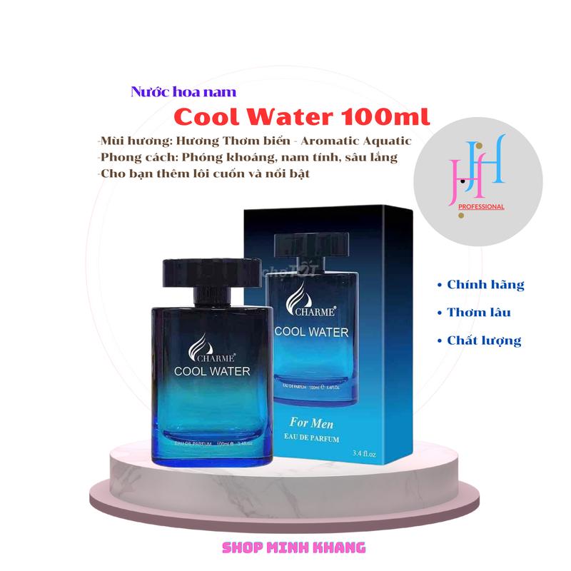 . Nước hoa Charme Cool Water 100ml Xịt Thơm Perfume Nam! Nam tính thanh mát nhẹ ! Hương biển Mỹ Phẩm Cosmetic Tinh Dầu