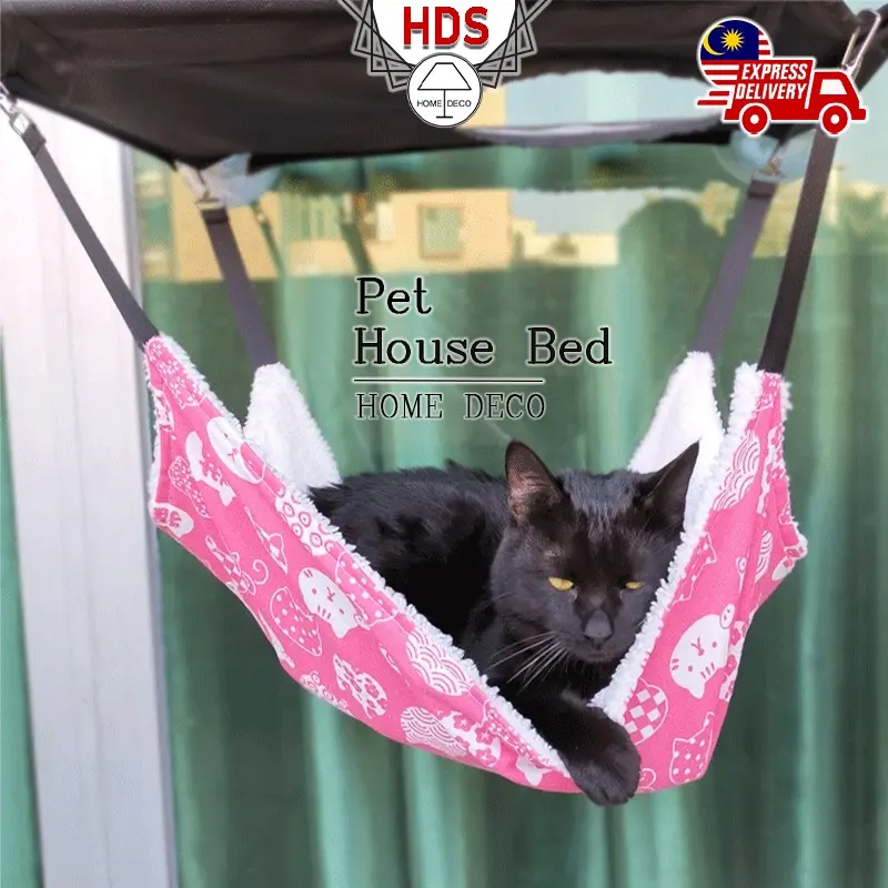 HDS Cat Hammock Indoor Pet Hammock Cage Hanging Bed Sangkar Kucing