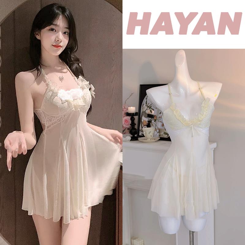 HT159 Váy ngủ sexy ren xuyên thấu rèn bèo đồ ngủ dáng xoè tôn dáng gợi cảm HT159