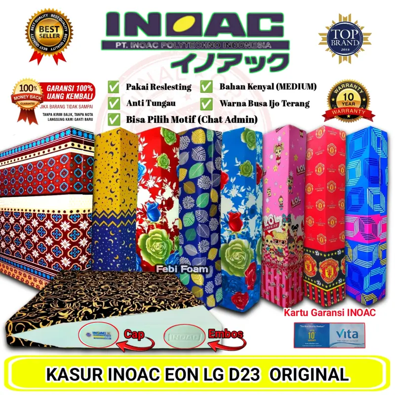 INOAC Lebar 180 Cm,Kasur Busa INOAC Original EON Density 23,Free Bantal 0