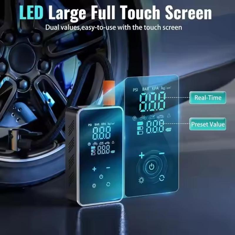 Product Introduction of Portable Car Air Pump, 150PSI Wireless Car Air Pump with Digital Display, Multifunctional Car Tire Inflator Suitable for Car, Motorcycle, Ball 3