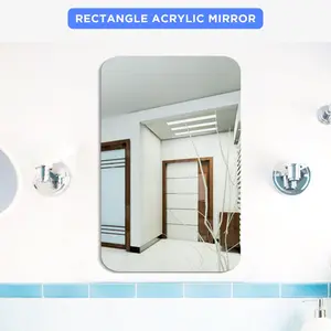 LEVO Cermin Akrilik DIY Bathroom Wall Acrylic Mirror Waterproof Dinding