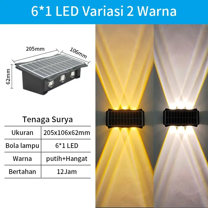 Lampu Tenaga Surya Lampu Hemat Energi Lampu Anti Air Solar Cell Panel 5 Watt 6 LED