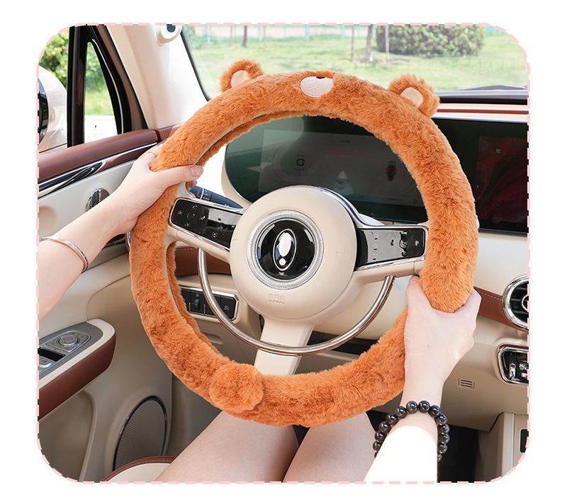 Product Introduction of Car Steering Wheel Cover Winter Cute Cartoon Car Warm Non-slip Handle Cover Creative Steering Wheel Cover All-season Car Accessories 6