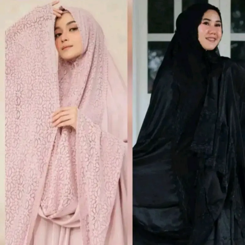 Mukena Zara glossy 2 in 1 Premium renda full kd Mewah Lembut 1