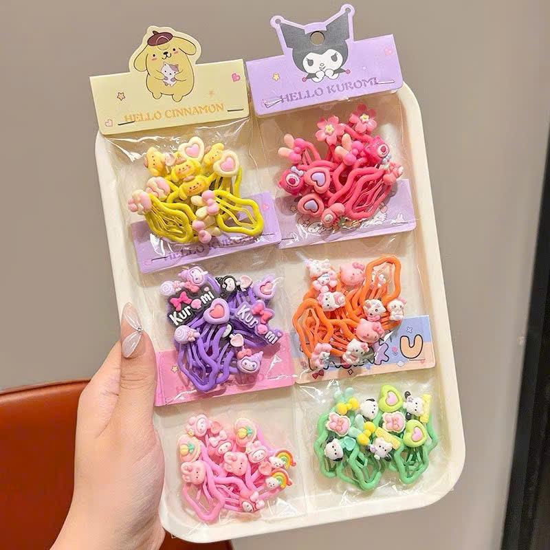 Set Kẹp Cột Tóc Nhiều Chi Tiết Cho Bé Gái Họa Tiết Hoạt Hình Cute Siêu Hot Hello Cin