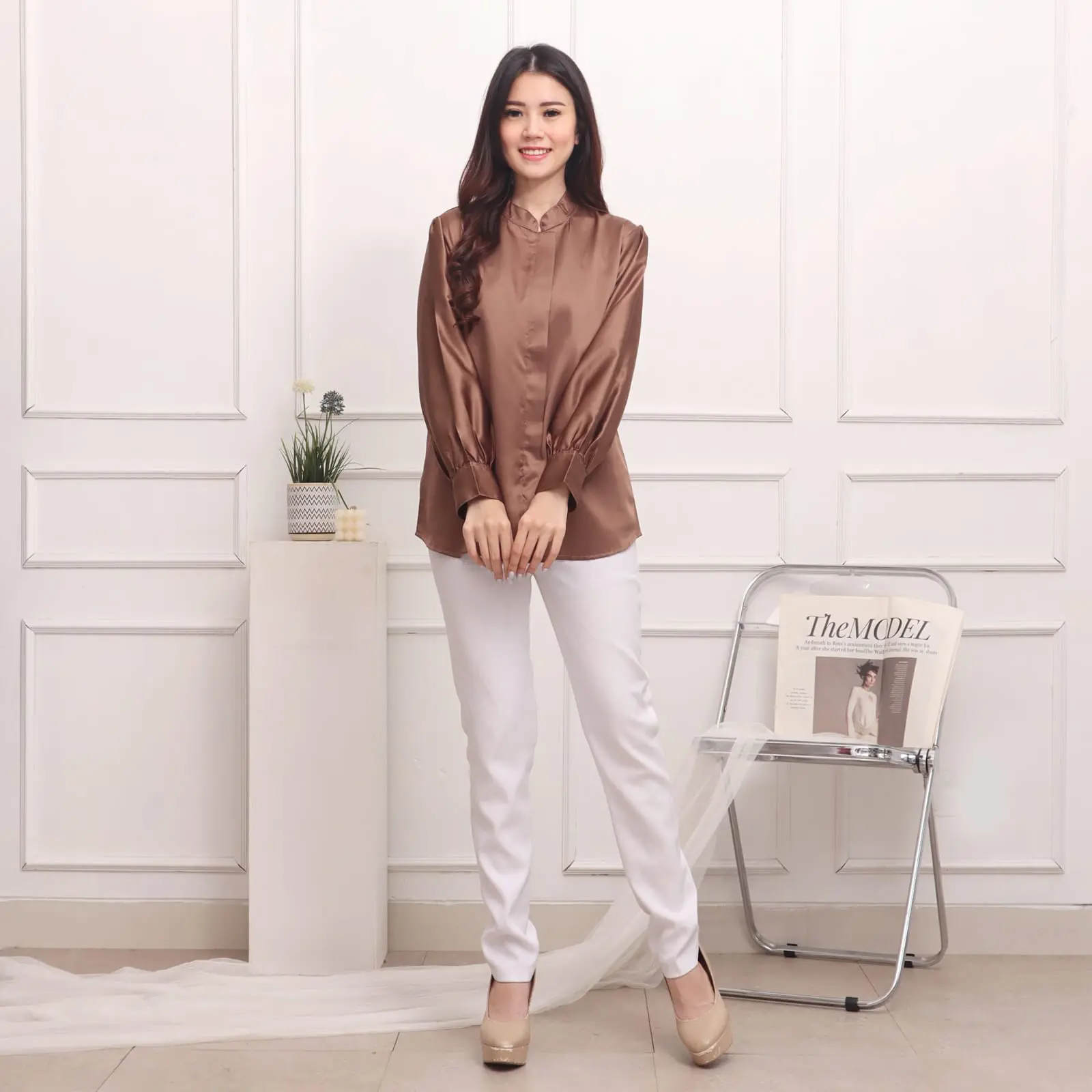Blouse Debora/blouse Atasan Wanita satin Baju Casual