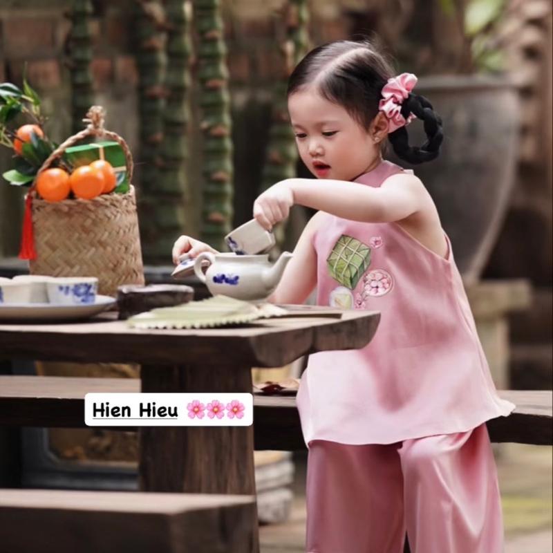 Set yếm đào bánh chưng Hồng, Xanh 3