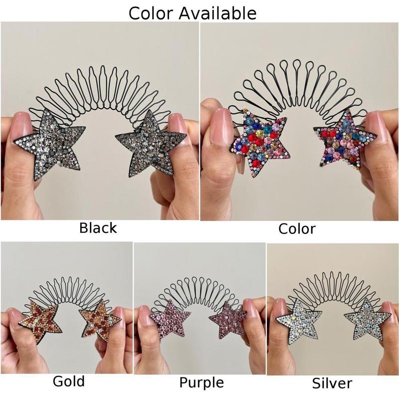 Product Introduction of Rhinestone Star Broken Comb Clip Invisible hairpin Sorting out broken 0