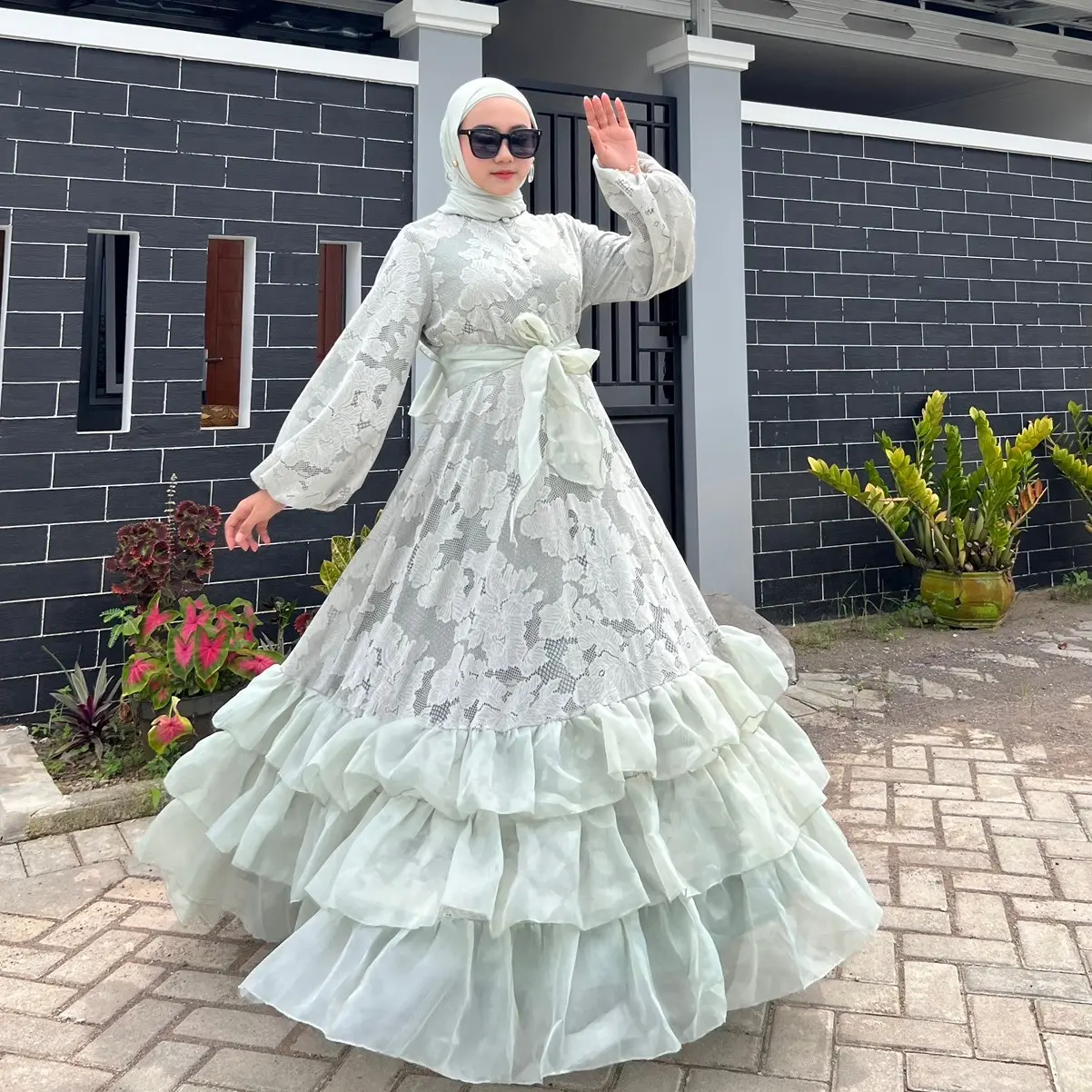 Patricia Dress Brukat Mix Organza