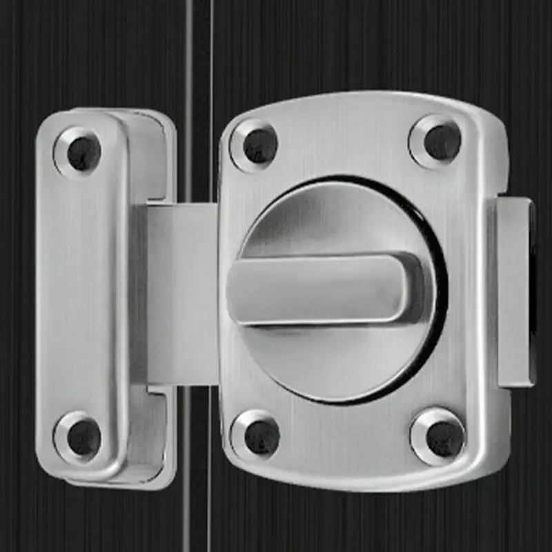 Rotating Push-type Door Lock, Multipurpose Stainless Steel Door Lock, Thickened Door Lock Buckles for Home, Office, Hotel, Apartment 2