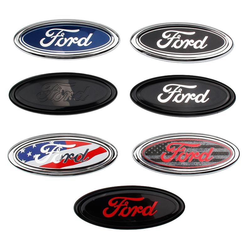 Biểu tượng phía trước hoặc phía sau, 11,5X4,5cm, cho Ford Ecosport, Focus, Mondeo, Fiesta, KA, Escort, KUGA, Taurus, Huy hiệu lưới tản nhiệt phía trước, Nhãn dán thân cây, Biển báo Hud cờ Hoa Kỳ 0