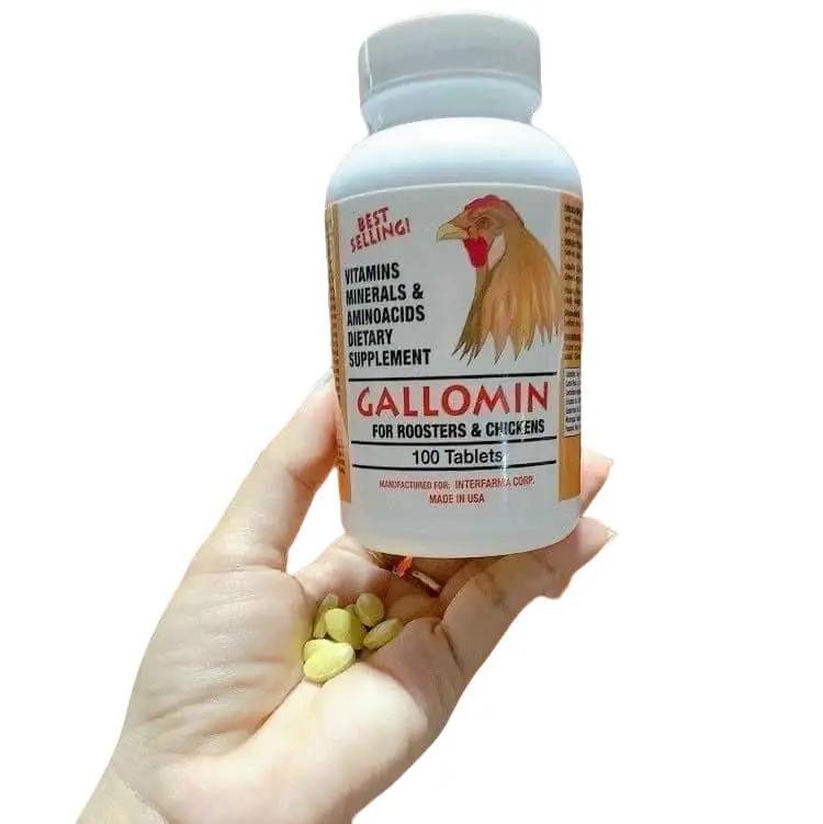  Thuốc Nuôi GALLOMIN   Hũ 100 Viên   Cho Gà Chính HãngVô Chế Độ Tay Tốt  Bo Lớn Mau Tới Đá 