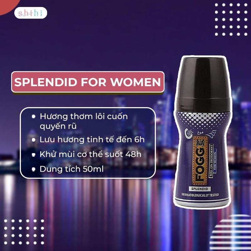 Lăn khử mùi nước hoa FOGG ROLL ON nam/ nữ, đa dạng mùi hương, 50ML, nhập khẩu chính hãng Dubai 6