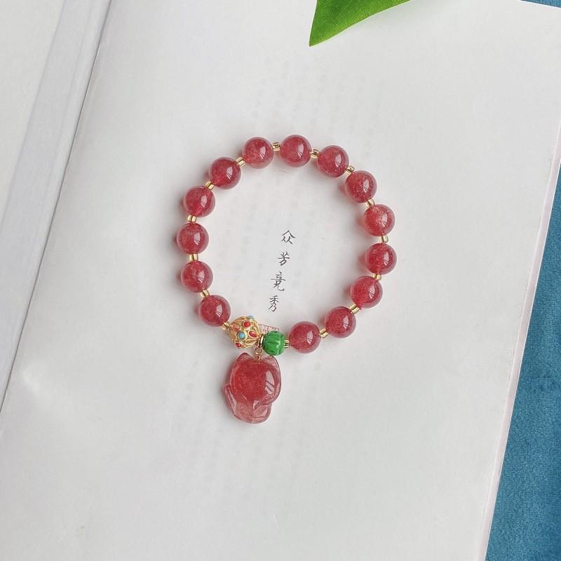 Product Introduction of Natural Crystal Bracelet Women's Design Hetian Jade Girlfriends' Bracelet Elegant Bracelet High-Grade Light Luxury Bracelet Wholesale 20