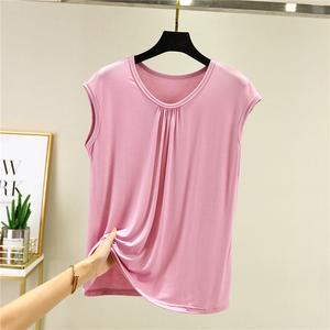 Korean Style Vest for Moms Plain Sleeveless Top Breathable T-Shirts Plus Size Camisoles Lady Loose Fashion Tanks