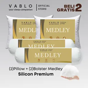 Vablo Medley Buy 2 Get 2 - Promo Bantal Gratis Guling Premium Silicone Hotel Grade Bed pillow - Aman Untuk Kulit Sensitif & Tahan Lama