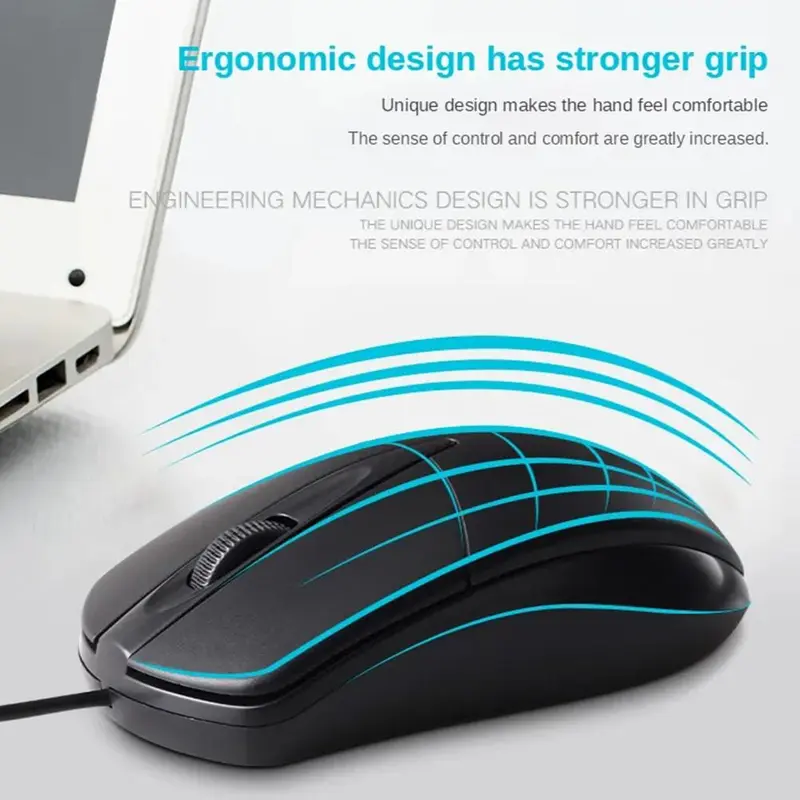 Chuột USB có dây, dành cho gia đình, văn phòng, doanh nghiệp, máy tính để bàn máy tính xách tay, I1I8 2