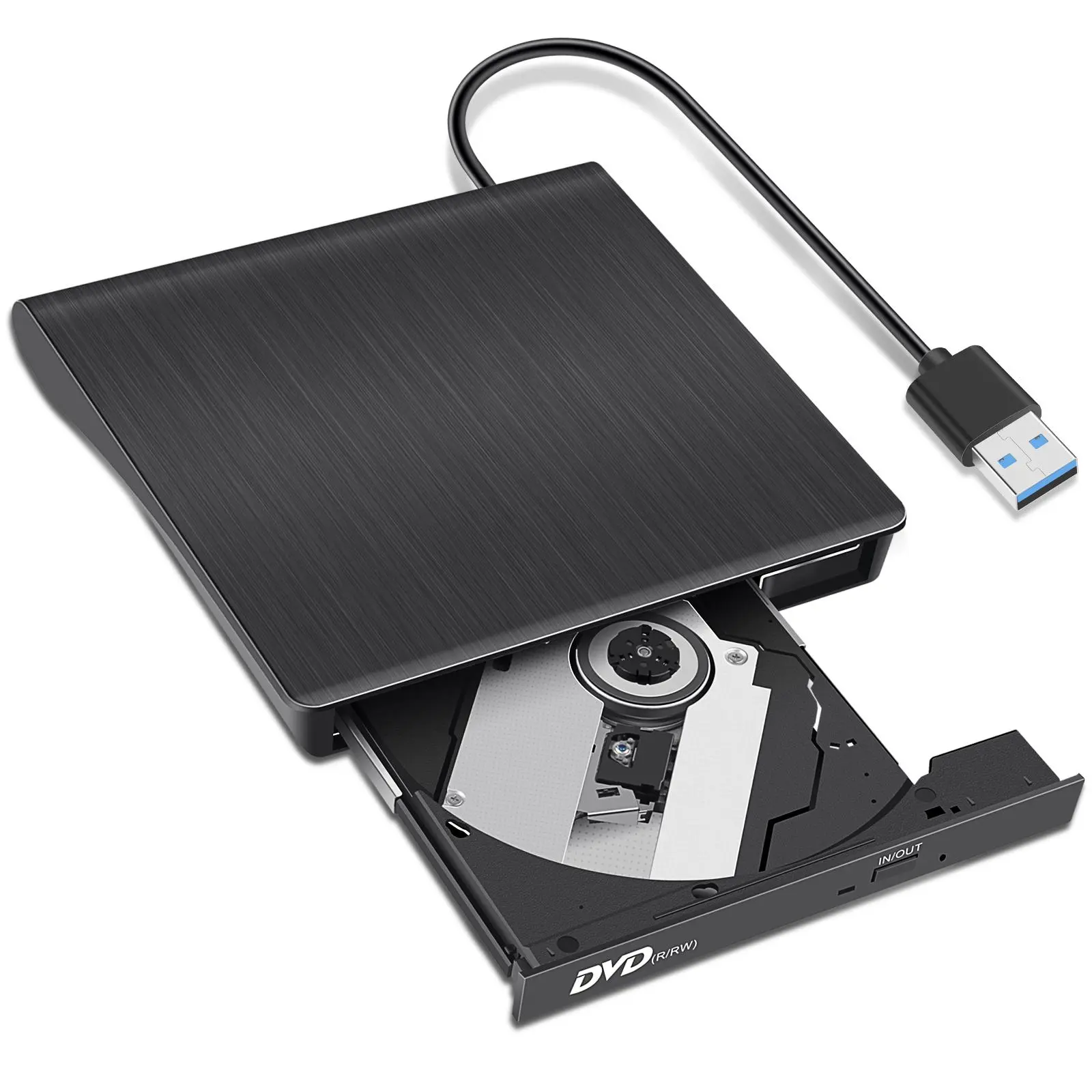 External DVD Drive USB 3.0 Portable CD/DVD +/-RW Drive/DVD Player for Laptop PC