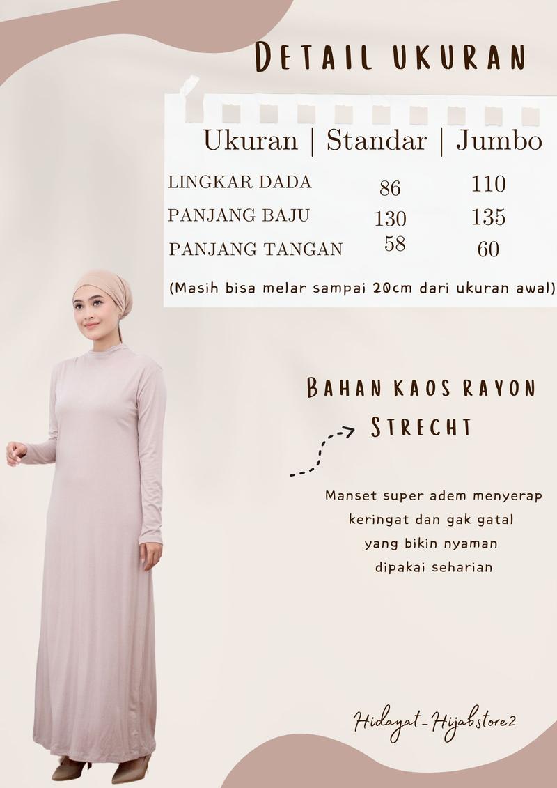 Product Introduction of Manset Dress Buntung Kaos/Gamis Tanpa Lengan Kaos Rayon Baju Fit Panjang Melar Standar 0